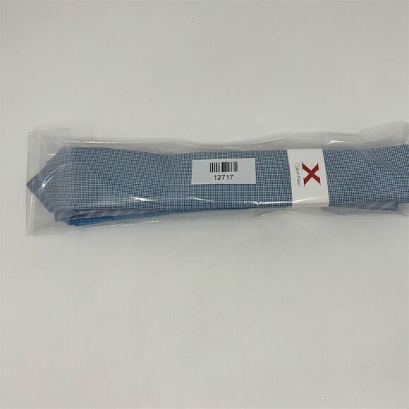 Calvin Klein Men's Neck Ties Set of 3 - Striped, Plaid, Blue Business Casual NWT - Picture 2 of 3